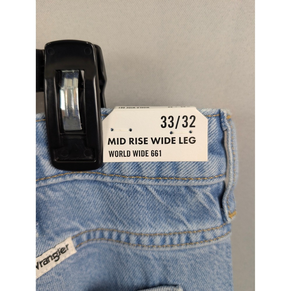 Wrangler Mid Rise Wide Leg Jeans Womens 33/32 Light Blue NWT - Picture 5 of 7